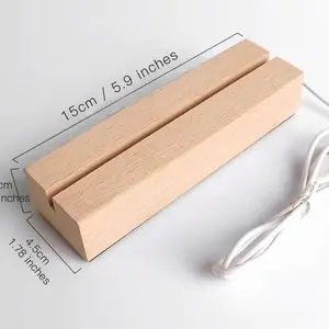 Colorful LED Wooden Base 3 Color LED Solid Beech Wood 7 Color Light Adjustable Brightness Levels Vqrious Flashing Modes for Decor