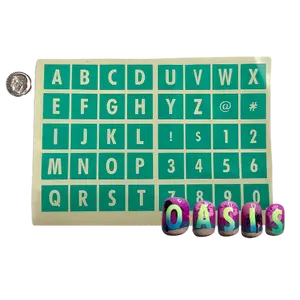 Large Letters & Numbers - Airbrush Nail Stencils