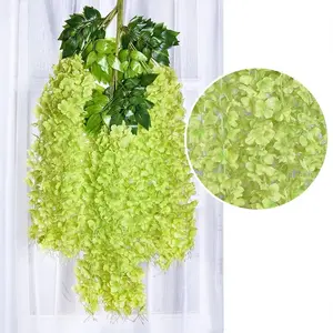 12 Pcs Artificial Wisteria Hanging Garland, Lavender Fake Vine for Wedding Arch, Home Ceiling & Garden Wall Decor, Elegant Floral Decoration
