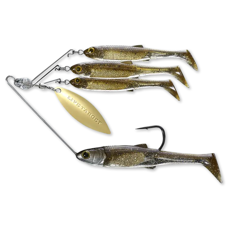 LIVETARGET BaitBall Spinner Umbrella Rig, Fishing Supplies for Bass Fishing, Alabama Rig with Single Hook and Spinner Blade, School Presentation, Fishing Spinner Lure, Fresh/Salt Water