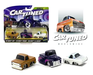 CarTuned 1:64 Kustoms Series 4 Kool Kustoms 3 Pack 2025 – 1987 Chevrolet C10, 1953 Chevrolet Pickup, 1968 Chevrolet El Camino