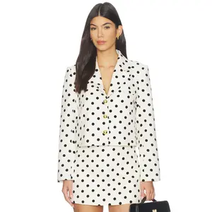 Maude Club Marine Jacket in White Black Dots