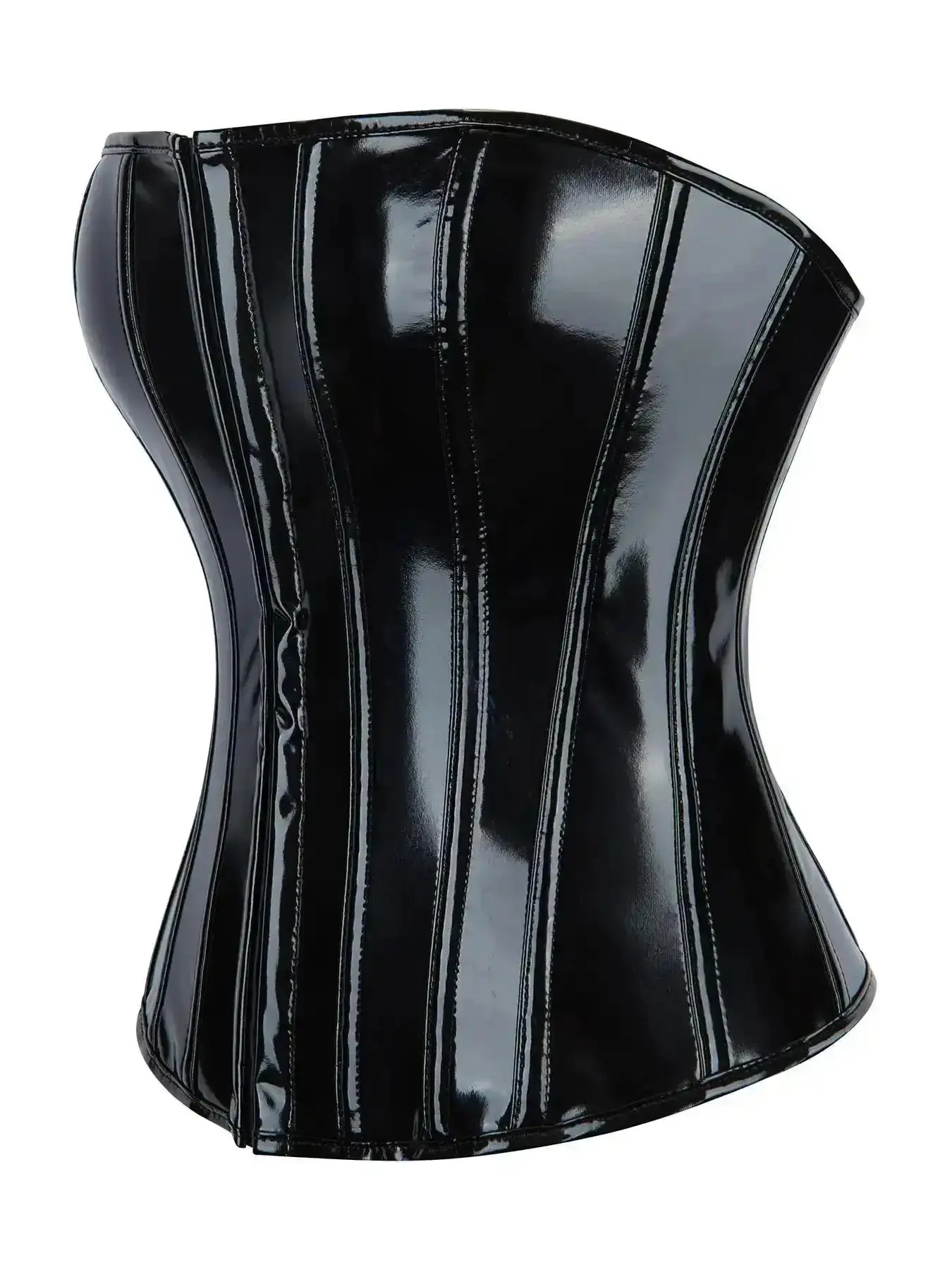 Flattering Solid Color Pu Leather Tube Corset Structure Complete Look, Fashionable Hook & Eye Closure Top, Tummy Control Shaper for Women, Bustier, Shapewear, Premium Quality, Midriff Style, Go To, effortless layering