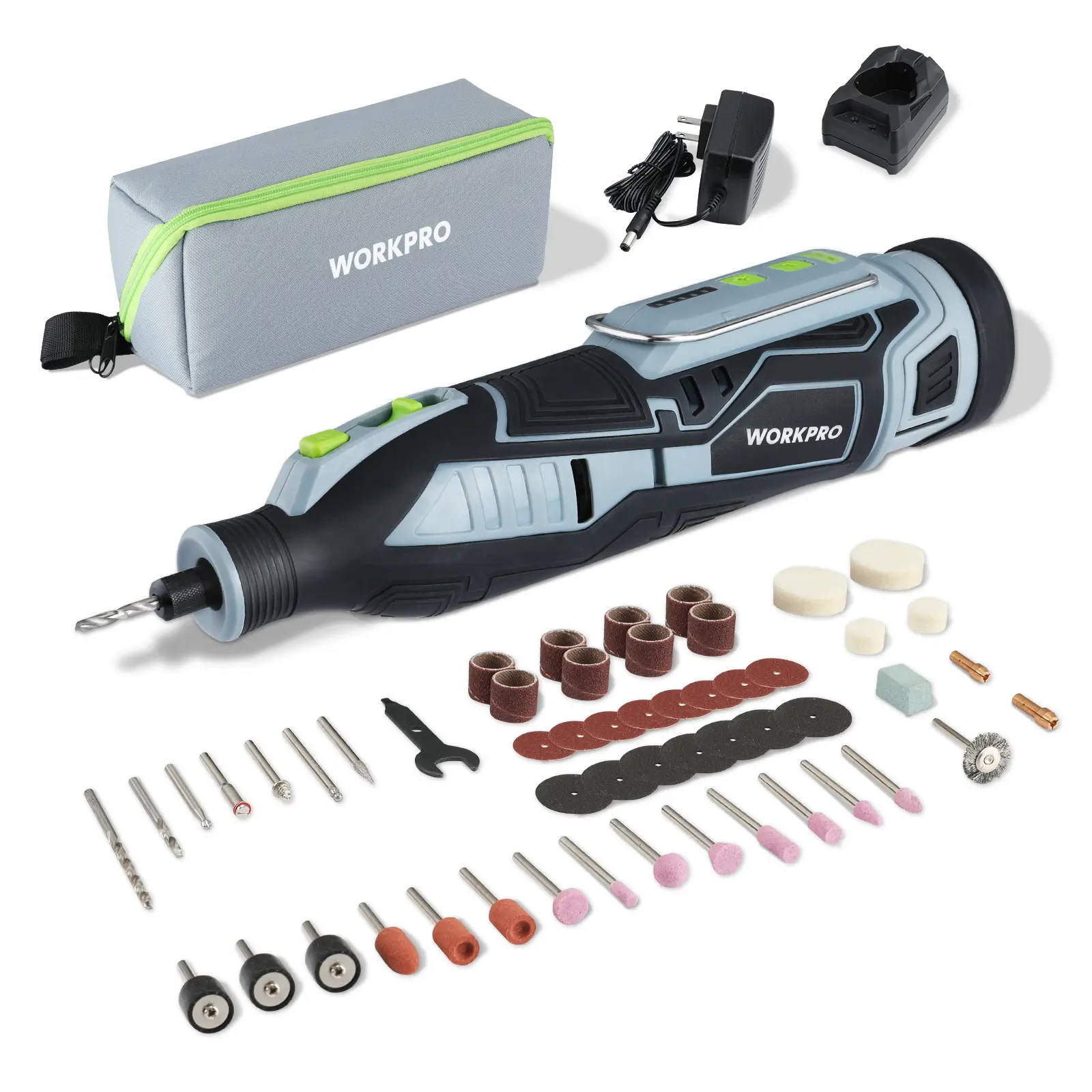 #fathersdaygift WORKPRO 12V Cordless Rotary Tool Kit, 5 Variable Speeds, Powerful Engraver, Sander, Polisher, 114 Easy Change Accessories, Craft Tool for Handmade and DIY