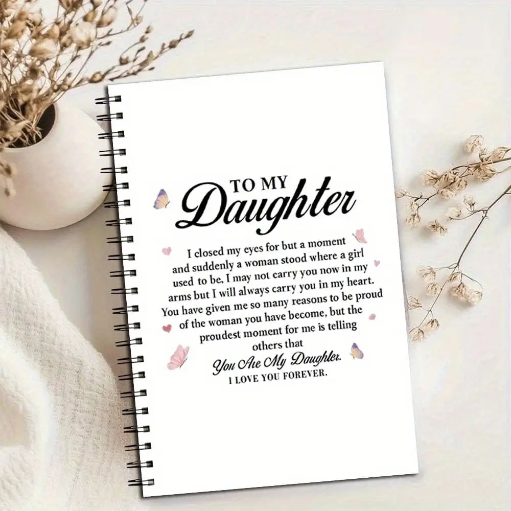 Guestbooks Spiral Notebook Travel Diary Notebook for Daughter Birthday Graduation Wedding Gift, Perfect for School and Work Note Taking, Unique Ideas for Christmas and Anniversary