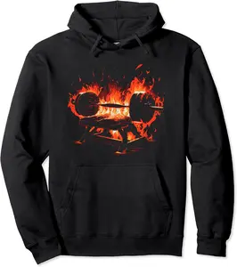 Barbell Bench Press Gym Retro Fitness Training Bench Press Pullover Hoodie - Latellestcha Shop 28B0C36PXFXS