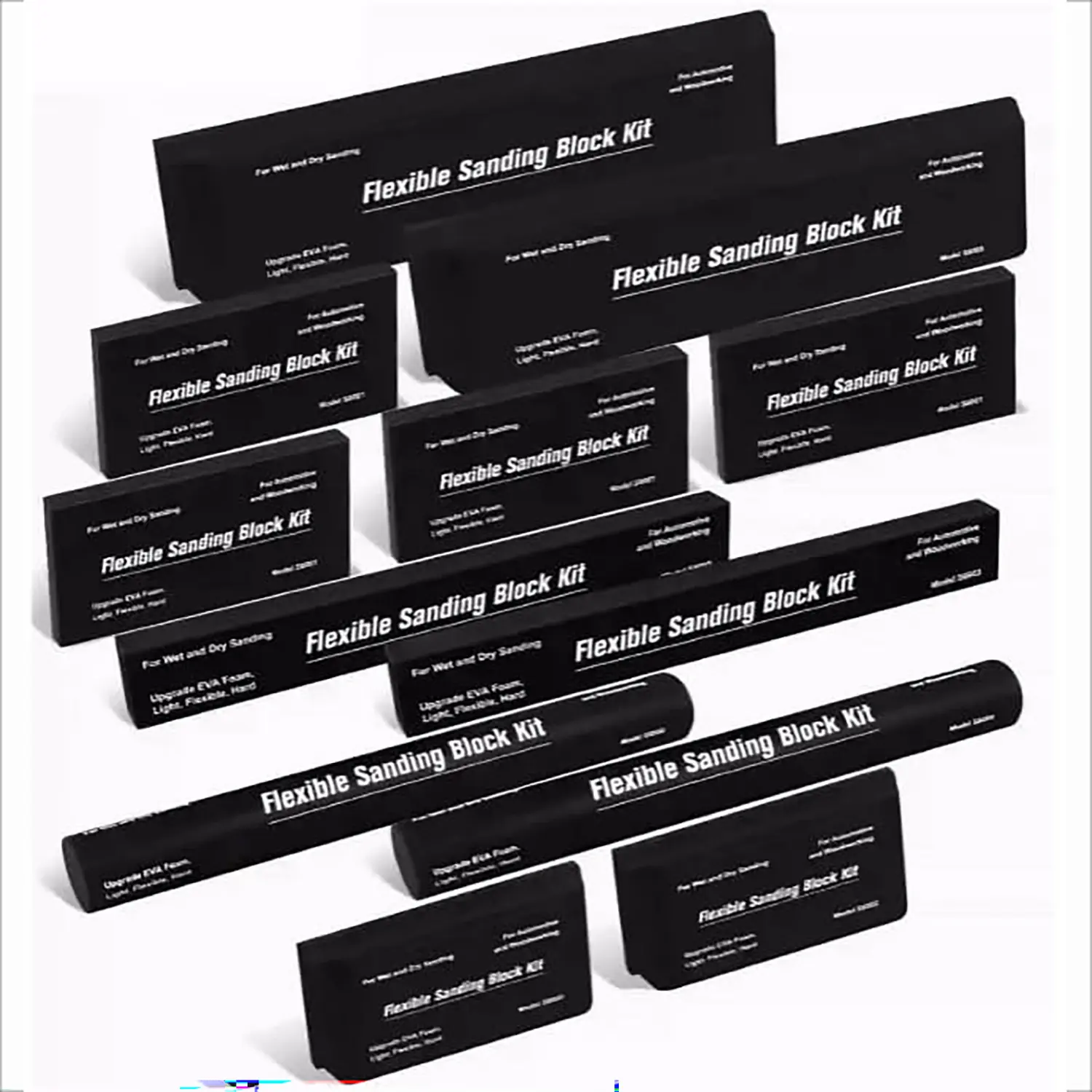 12pcs High-Density EVA Sanding Block Kit - Assorted Grits & Sizes, Wet/Dry Dual Use, Washable Reusable, Non-Slip Grip for Home, DIY Projects, Wood/Metal Work, Car Detailing