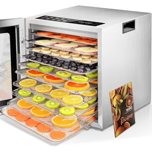 YASHE Food Dehydrator Machine,48H Timer and Temperature Control, 850W Dehydrators for Food and Jerky, Herbs, Meat, Fruit, Recipes Book Included