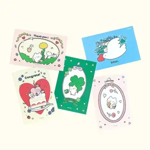Cute White Cat Card Series