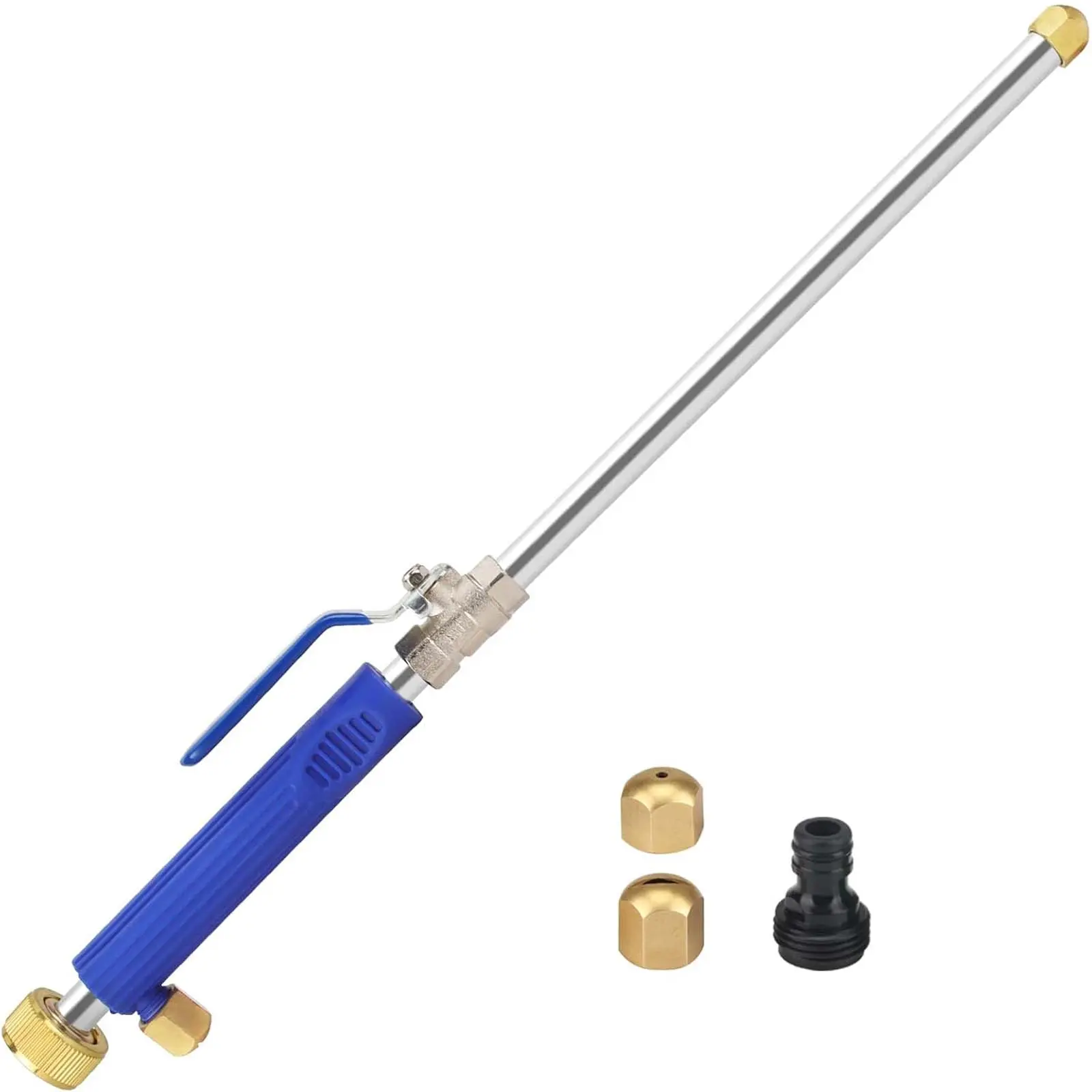 High Pressure Power Washer Attachment Wand, Hydro Jet Water Hose Nozzle,Watering Sprayer Cleaning Tool, Wand Lance for Gutter Patio Car Pet Window Glass Blue
