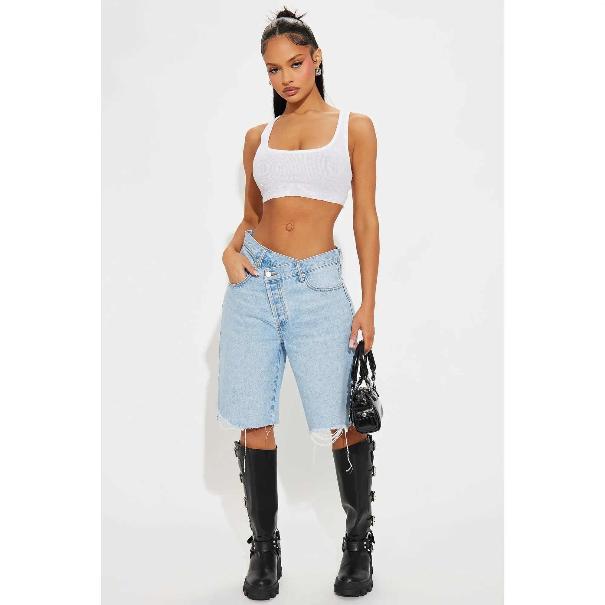 The Crossover Baggy Denim Jorts - Light Wash The Crossover Baggy Denim Jorts - Light Wash