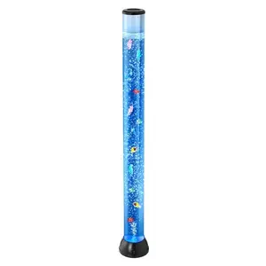 Sensory Bubble Tube Lamp, 4 ft Bubble Fish Tube, Sensory Aquarium Lamp with 10 Floating Fish & 16 Color Effects, Remote Control, Stress Relief Calming Light for Bedroom Living Room Home Decor