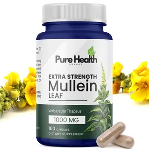 Pure Health Brands - Extra Strength 1000mg Mullein Leaf Capsules, Respiratory Health - Mullein Leaf Extract for Lung Detox, Promotes Mucous Membranes, Herbal Mucus Relief - 100 Caps…