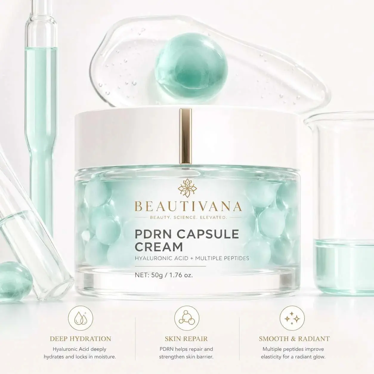 PDRN Capsule Gel Moisturizer, Lightweight Skincare Hydrator for Daily Use