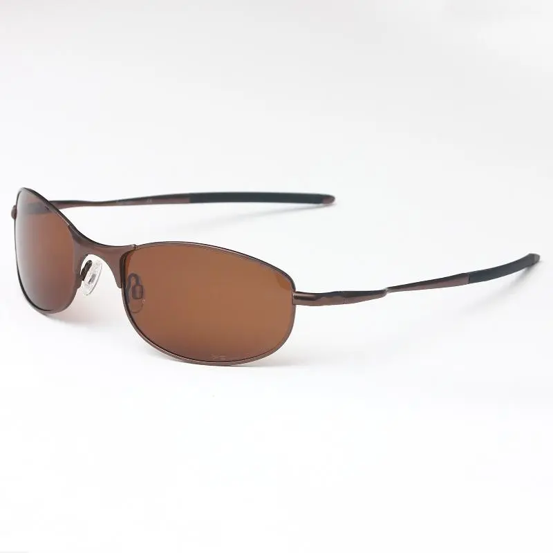 Y2K Oval Polarized Sunglasses, Slim Bronze Metal Frame Brown UV400 Lens, Retro Thin Arm Trend Sun Glasses for Women Driving Streetwear