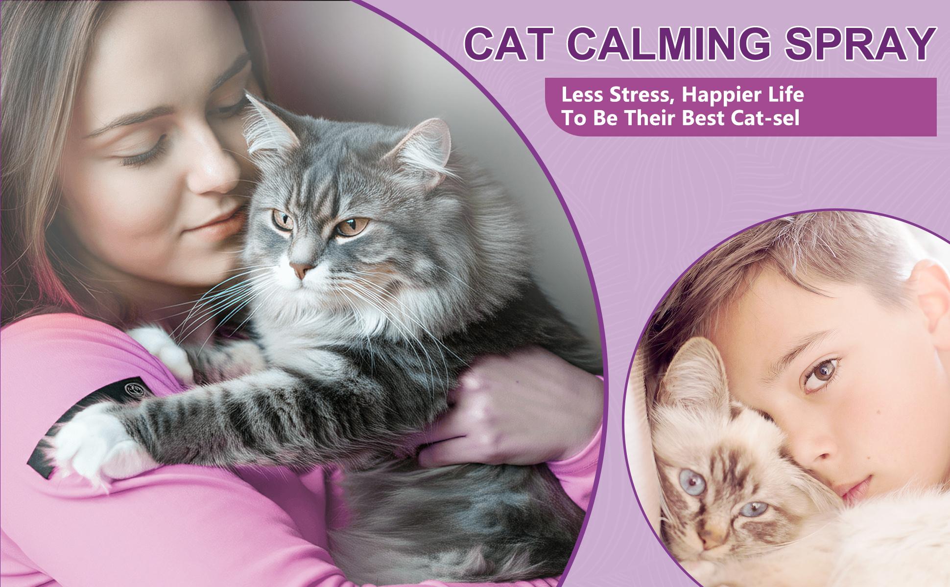 Cats Calming Pheromone Spray & Calming Solution for Cats, Anti Anxiety Pet Products - Feline Calm Pheromones, Cats Reduces Scratching Furniture Peeing Marking Calming Cat for Travel
