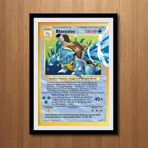 Blastoise Card Poster, Home Decor, Gift Perfect Artwork Room, Gift Perfect, Unframed Wall Art, Home Decor