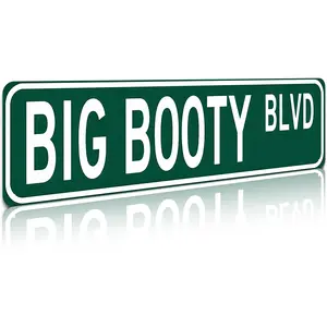 Big Booty Blvd 16×4 Inch Aluminum Metal Sign Funny Vintage Street Sign Wall Art Decor for Home Bar Man Cave Garage Indoor Outdoor Humorous Gift for Birthdays & Housewarmings