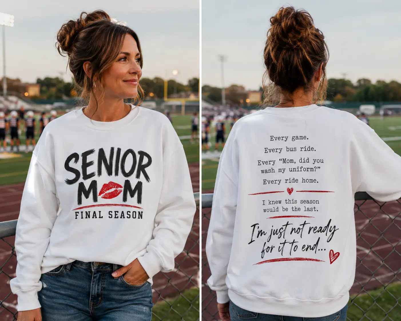 Senior Mom Final Season Sweatshirt | Class of 2027 Sports Mom Crewneck Shirt | Football Volleyball Soccer Baseball Senior Night Gift