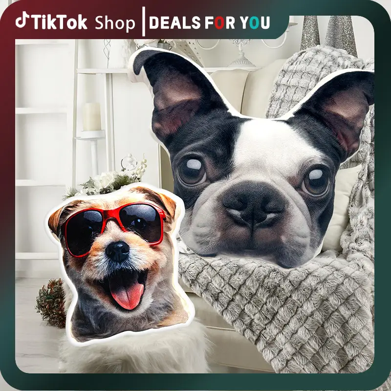 Personalized 3D Pet Pillow from Photo - Custom Double-Sided Cotton Memorial Gift for Animal Lovers & Dog Cat Fans - 7-18 Inch Sizes - Velvet PP Cotton