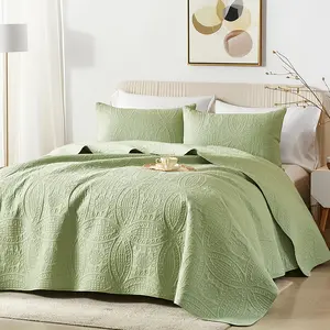 2/3pcs Quilt set Bedspread Beige Soft Lightweight Microfiber Anti-allergy Machine Washable Modern Simplicity Coin Pattern for Halloween Christmas Thanksgiving