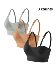 Women's Solid Color Seamless Nursing Bra, Removable Chest Pad Maternity Bra, Maternity Underwear for All Seasons, Pregnancy Maternity Bra