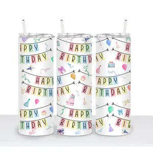 Happy Birthday 20 oz Tumbler Water Bottles Handmade Cup Mug Drinkware