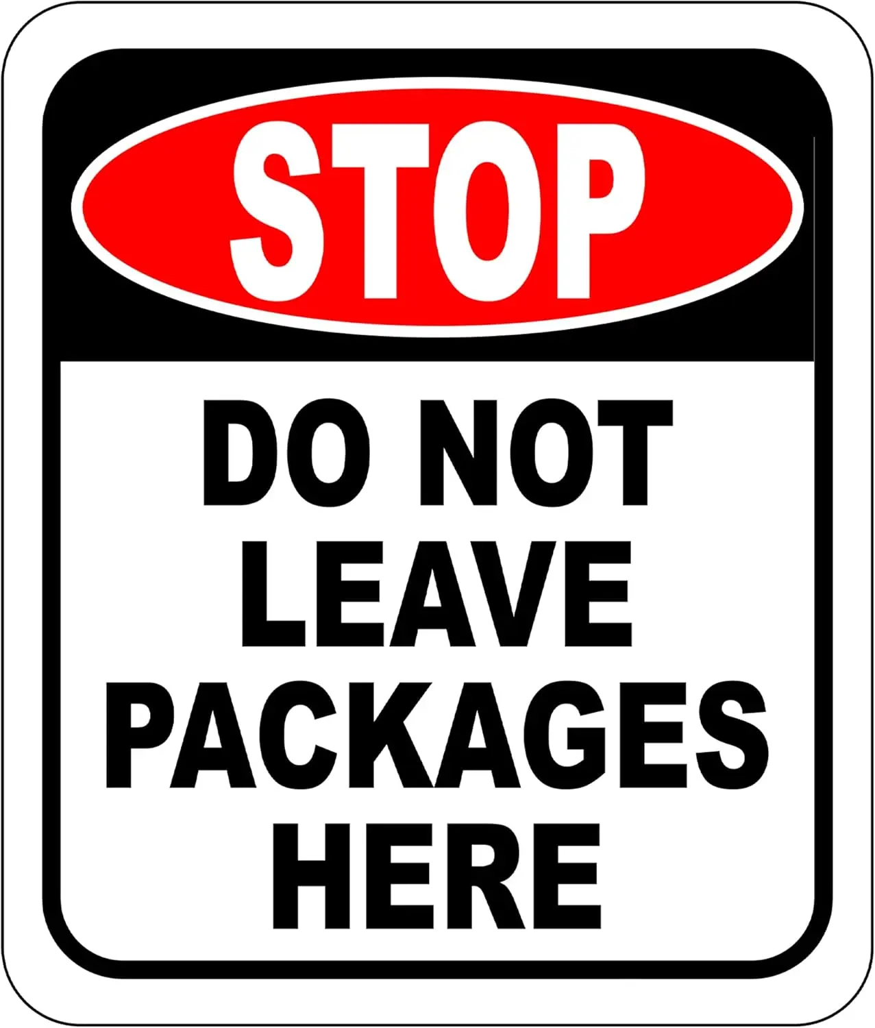 Stop Do Not Leave Packages Outdoor Aluminum Composite Sign, 8" X 12" Inches - Instructions for Delivery Box - Home Front Porch Sign - Package Instructions for Amazon, FedEx, UPS and USPS Deliveries