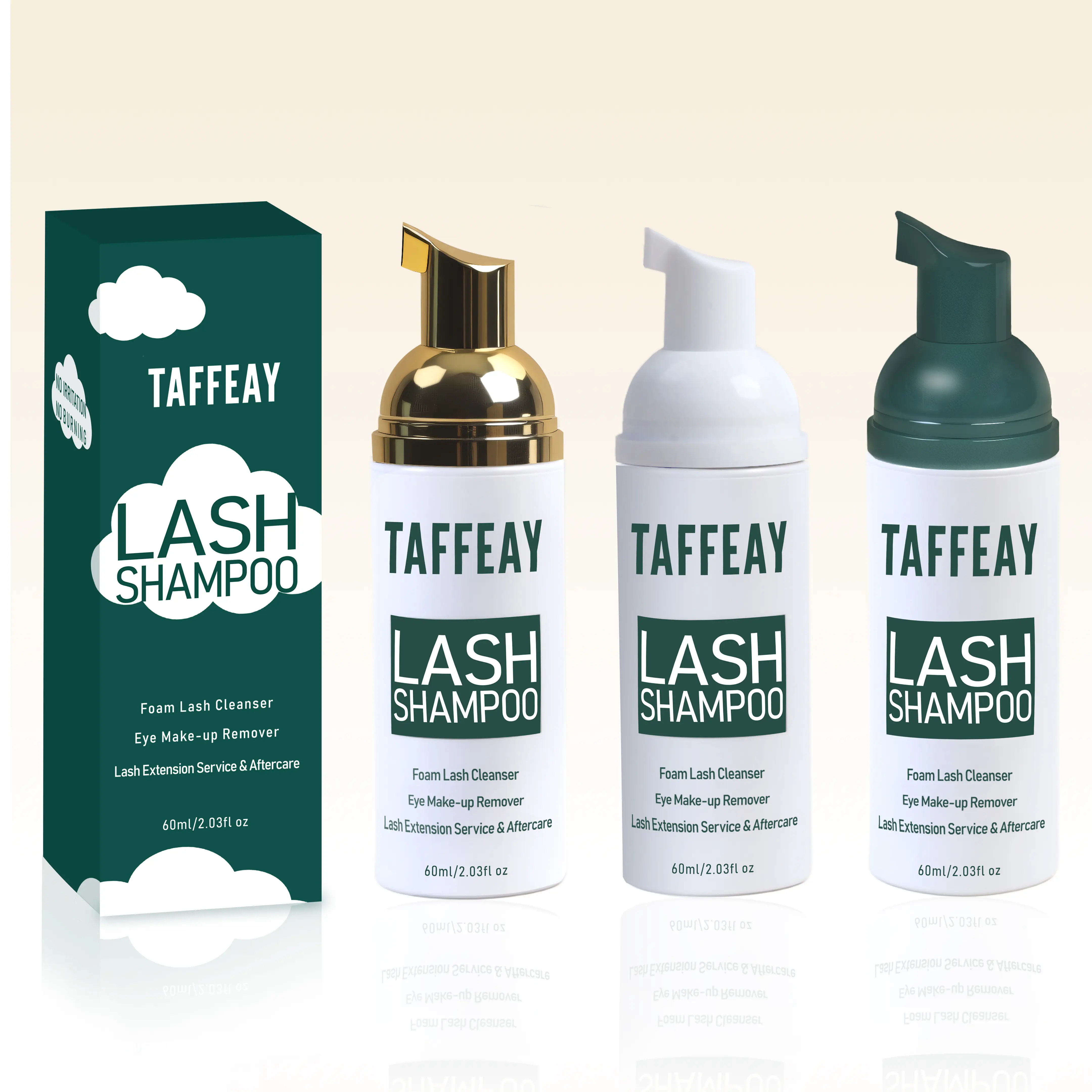 TAFFEAY Lash Cleansing Shampoo Cleanser - 60ml Foam Cosmetic, Daily Scented Makeup Remover