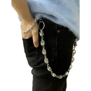 Wallet Keychain Skull Pants Jeans Keychains for Key Wallet Chain Hip-Hop Goth Clothing Accessories high-end men