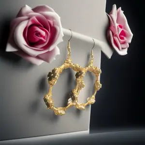 Black and White Clover Earrings Handmade Wrapped in Copper Unique Design for Women's Fashion