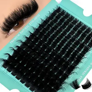 Mixed-Length Individual Synthetic False Eyelashes, 1 Box Natural Look Eyelash Extensions, Self-Grafting Curled Eyelashes, DIY Volume Eye Makeup Enhancement False Eyelashes, Cosmetics