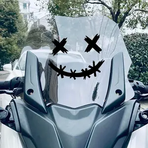 Front hood motorcycle sticker, funny expression, eye XX, precious side sticker, helmet decoration, self-adhesive vinyl sticker, Windshield Sticker, Decal Sticker