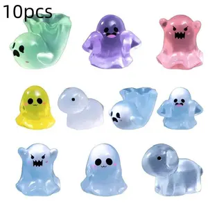 10 Halloween Glowing Goblin Statues, Clay Mini Landscape Decor, Battery-Free, Perfect for Halloween, Christmas, Fall Winter Parties