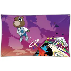Rapper Music Album Cover Flag Tapestry for Man Cave Wall Hanging Decoration Bedroom College Dorm Home Banner with 30x40inch/40x60inch/60x90inch