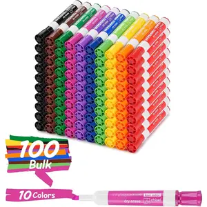 Dry Erase Markers, Chisel Tip Whiteboard Markers, Low Odor Thick Dry Markers, 100 Bulk 10 Assorted Colors for Teachers, Classroom, Office &  Use