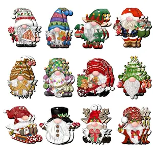 Santa Claus Dwarf Design Wooden Hanging Ornament, 24pcs/set Cute Hanging Decor, Hanging Decor for Home Party Festival, Home Decor