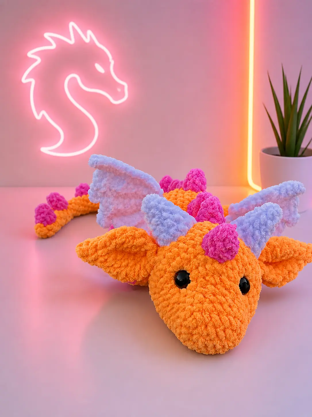 Nova the Dragon - handmade Fantasy Plush Toy with Wings