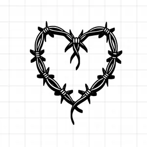 Heart Tomorrow Will Be Nice Car Stickers - Unique Barbed Wire Heart Design for Vehicle Exterior Decoration