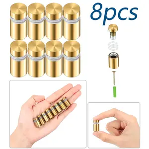 8pcs Stainless Steel Screw Nails, Wall Mount Sign Brackets for Glass & Acrylic, Rust-Resistant Hardware for Art Signs and Logos