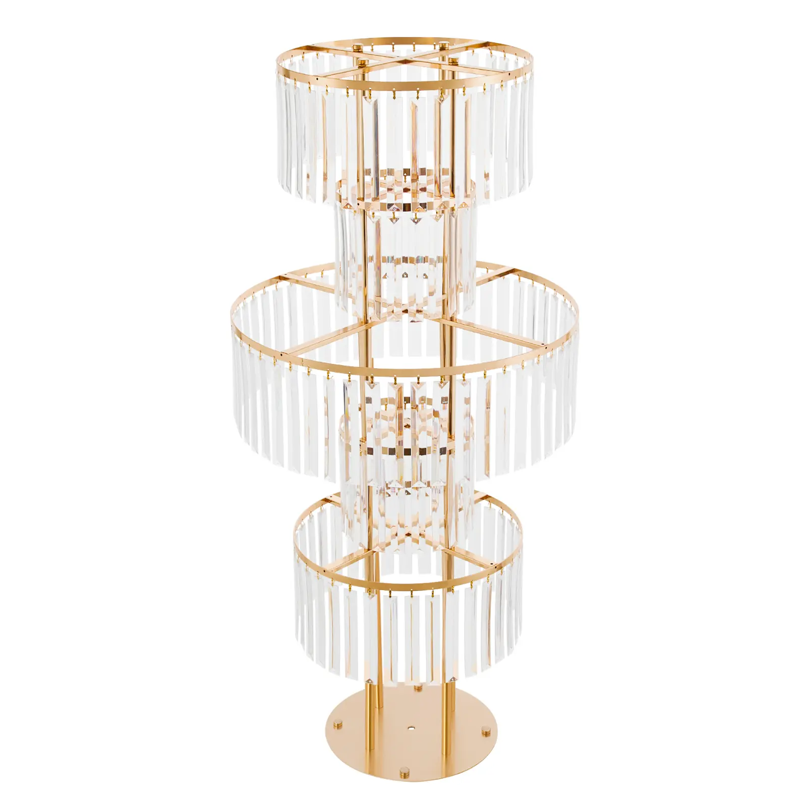 Classic 2-Pack Gold 5-Tier Flower Stands - 110cm Tall Crystal Acrylic Display Pedestals, Party Decoration Supplies, Decorations Accessories for Wedding, Graduation Ceremony, Holiday Decor, Photo Booths