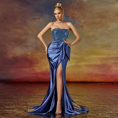stacees prom dresses This isnt just a dress  its a statement , #stacees #prom #promdresses #sequineddress #prom2026 #princess #slit #laceupdress #strapless This strapless design features a pleated sweetheart bodice and a corset Black And White Satin Polka
