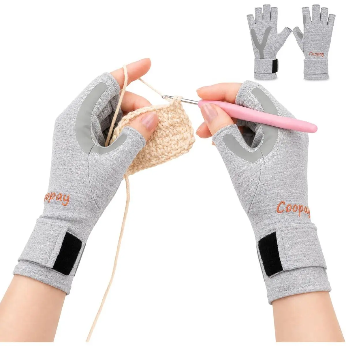 Crochet Hooks Gloves, Size M, 2 Pcs | Ergonomic, Crochet Accessories