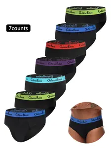 7pcs Pack Briefs Men's Sexy Underwear for Men Sport Quick Drying Breathable Plain Classic Panties Confortable Underpants Male Fit Soft Boxer Shorts Box Slips