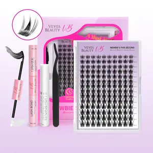 VEYESBEAUTY Manga Cluster Lashes Invisible Lash Band Reusability Suitable for Weddings and Parties Eyelash Extensions Makeup Cosmetic