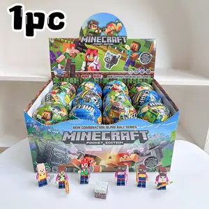 Random Pixel Series Round Ball Blind Box Keychain, Desk Decoration, Surprise Gift Collection, Party Filler, Valentine's Day, Easter