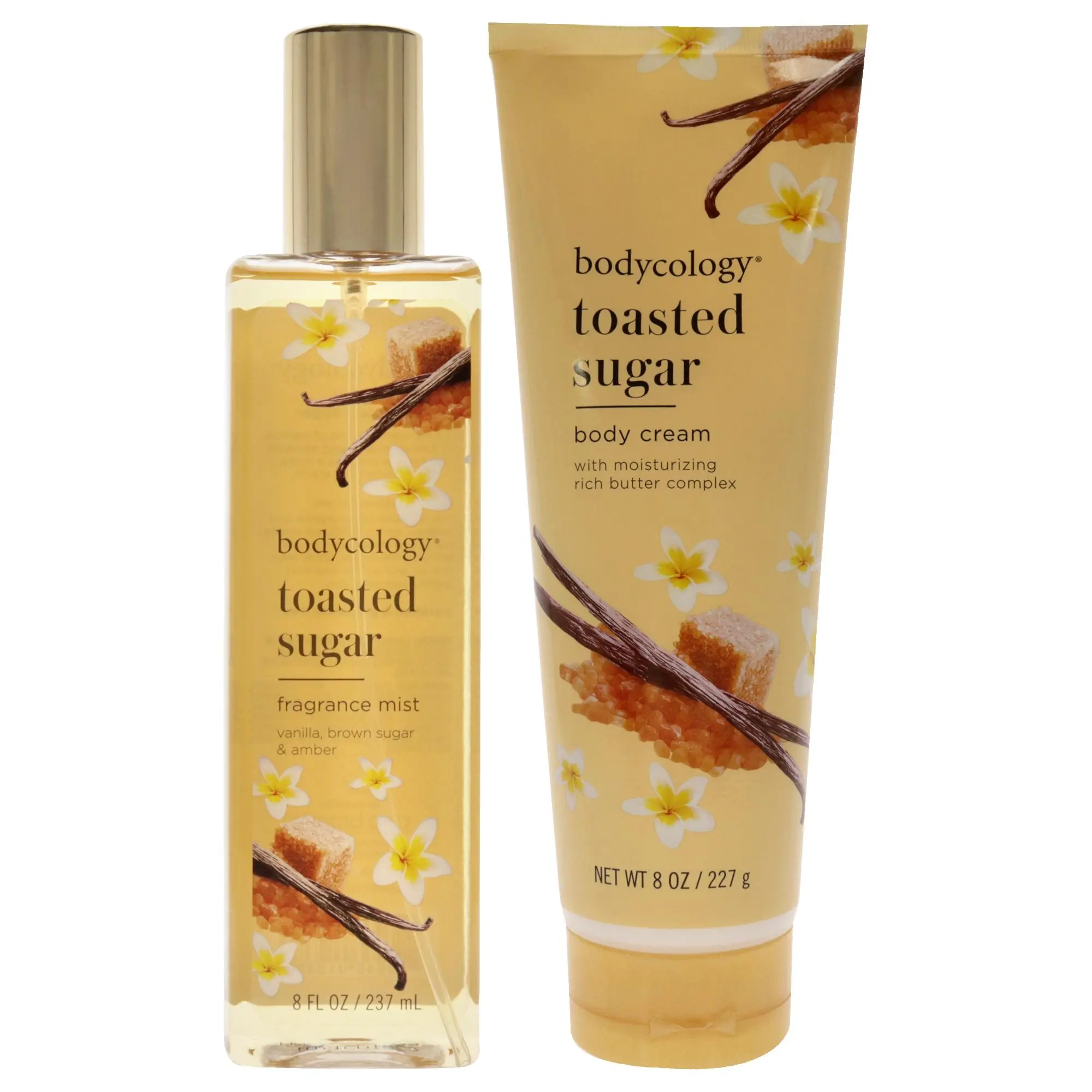 Toasted Sugar Kit by Bodycology for Women - 2 Pc Kit 8oz Fragrance Mist, 8oz Body Cream