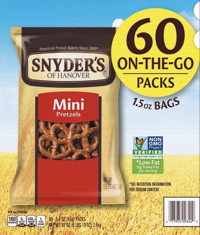 Mini Pretzels - 1.5 Oz Individual Packs, 60-Count Bulk Snack Pack