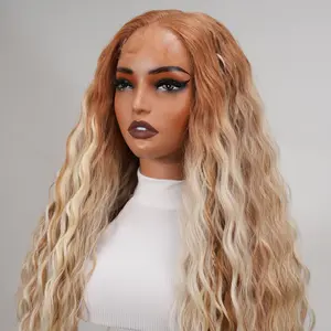 Noble 30 Inch Ginger Blonde Ombre Braided Deep Wave Lace Front Wig