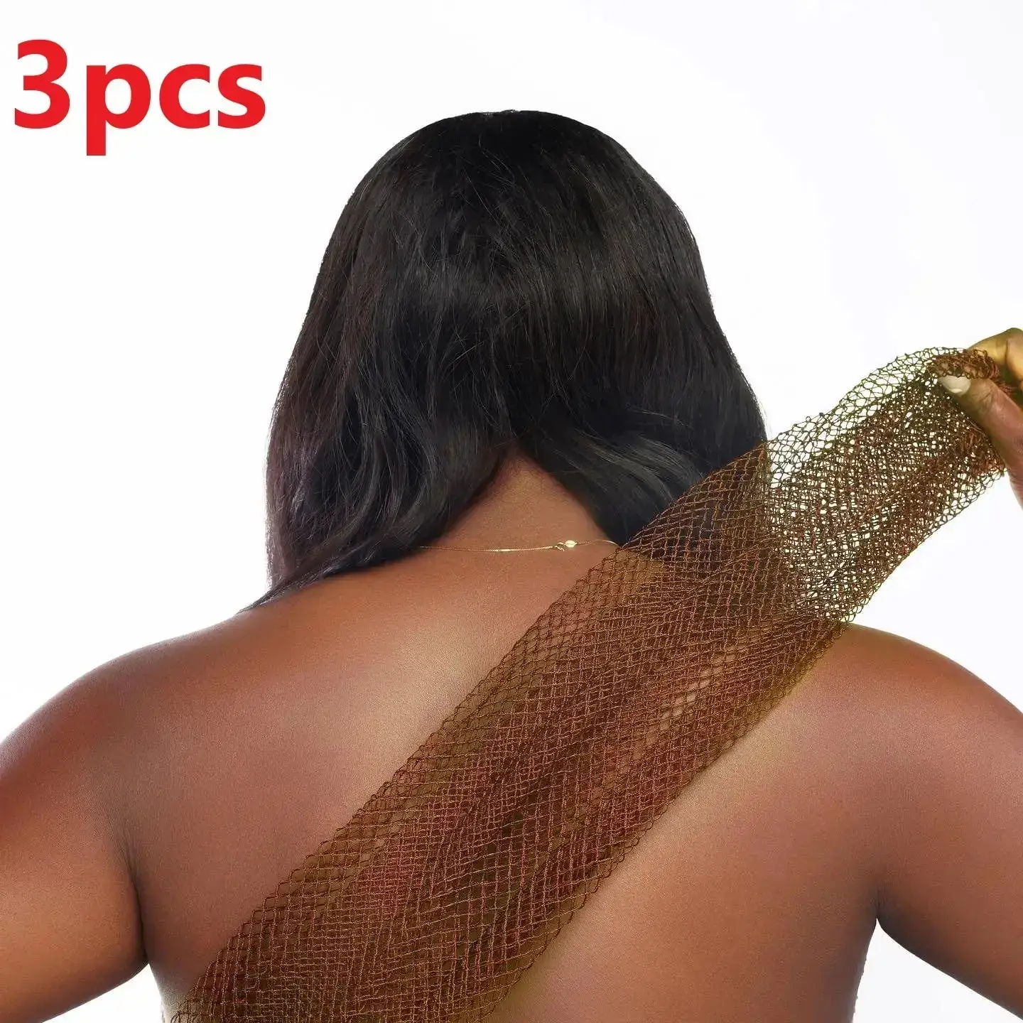 Exfoliating Net Sponge, 3 Counts/set Bathing Strip, Shower Towel, Bath Towel, Body Scrubber, Body Wash Tool, Bathing Accessories